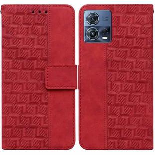 For Motorola Moto S30 Pro 5G / Edge 30 Fusion Geometric Embossed Flip Leather Phone Case(Red)