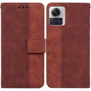 For Motorola Moto X30 Pro 5G / Edge 30 Ultra Geometric Embossed Flip Leather Phone Case(Brown)