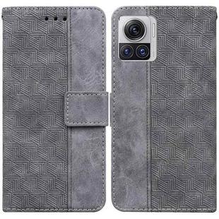 For Motorola Moto X30 Pro 5G / Edge 30 Ultra Geometric Embossed Flip Leather Phone Case(Grey)