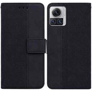 For Motorola Moto X30 Pro 5G / Edge 30 Ultra Geometric Embossed Flip Leather Phone Case(Black)