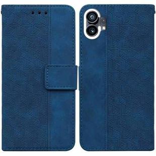 For Nothing Phone 1 Geometric Embossed Flip Leather Phone Case(Blue)