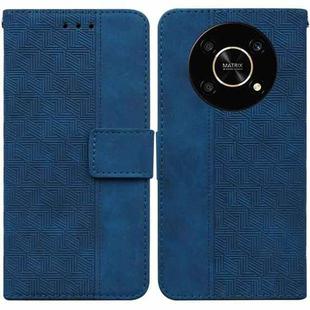 For Honor X9 / X9 5G Geometric Embossed Flip Leather Phone Case(Blue)