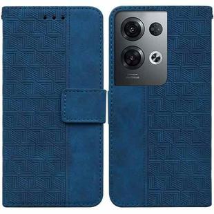 For OPPO Reno8 Pro+ Geometric Embossed Flip Leather Phone Case(Blue)