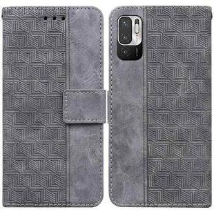 For Xiaomi Redmi Note 11T Pro / 11T Pro+ 5G Geometric Embossed Flip Leather Phone Case(Grey)