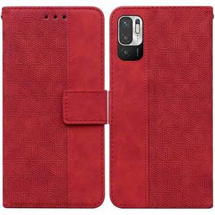 For Xiaomi Redmi Note 11T Pro / 11T Pro+ 5G Geometric Embossed Flip Leather Phone Case(Red)