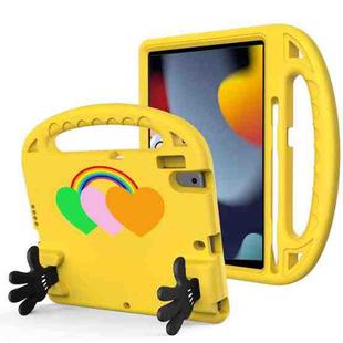 For iPad 10.2 / iPad Pro 10.5 Love Small Palm Holder EVA Tablet Case(Yellow)