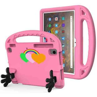 For Amazon Fire HD 10 2021 Love Small Palm Holder EVA Tablet Case(Pink)