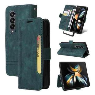 For Samsung Galaxy Z Fold4 BETOPNICE Dual-side Buckle Leather Phone Case(Green)