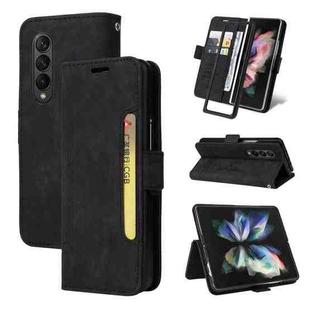 For Samsung Galaxy Z Fold3 BETOPNICE Dual-side Buckle Leather Phone Case(Black)