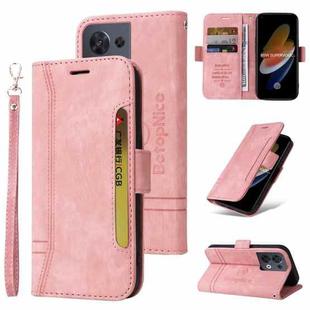 For OPPO Reno8 5G Global BETOPNICE Dual-side Buckle Leather Phone Case(Pink)