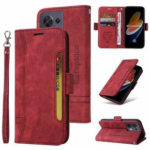 For OPPO Reno8 5G Global BETOPNICE Dual-side Buckle Leather Phone Case(Red)