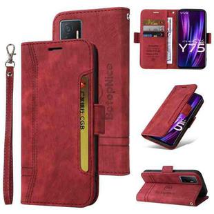 For vivo Y75 4G / V23e 4G/5G BETOPNICE Dual-side Buckle Leather Phone Case(Red)