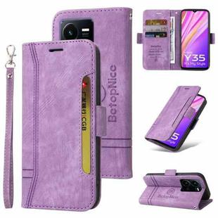 For vivo Y35 4G / Y22s / Y22 BETOPNICE Dual-side Buckle Leather Phone Case(Purple)