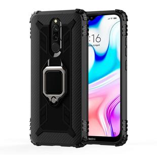 For Xiaomi Redmi 8A / 8A Dual Carbon Fiber Protective Case with 360 Degree Rotating Ring Holder(Black)