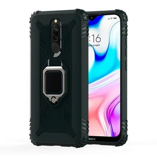 For Xiaomi Redmi 8A / 8A Dual Carbon Fiber Protective Case with 360 Degree Rotating Ring Holder(Green)