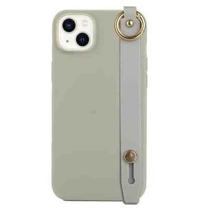 For iPhone 14 Wrist Strap Holder TPU Phone Case(Grey)