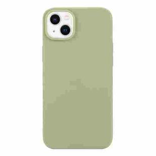 For iPhone 14 Solid Color Frosted Silicone Phone Case(Bean Green)