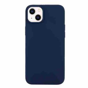 For iPhone 14 Plus Solid Color Frosted Silicone Phone Case(Navy Blue)