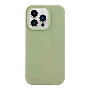 For iPhone 14 Pro Solid Color Frosted Silicone Phone Case(Bean Green)