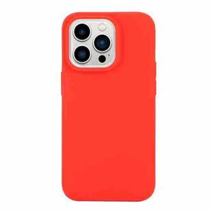 For iPhone 14 Pro Solid Color Frosted Silicone Phone Case(Red)