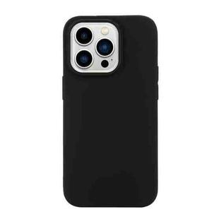 For iPhone 14 Pro Solid Color Frosted Silicone Phone Case(Black)