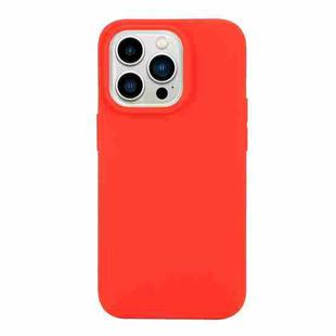 For iPhone 14 Pro Max Solid Color Frosted Silicone Phone Case(Red)