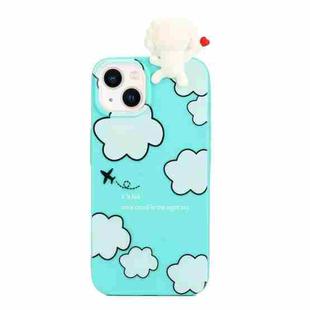 For iPhone 14 Shockproof Cartoon TPU Phone Case(Clouds)