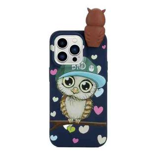 For iPhone 14 Pro Max Shockproof Cartoon TPU Phone Case(Blue Owl)