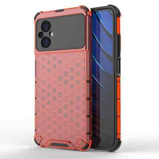 For Xiaomi Poco M5 4G India Shockproof Honeycomb PC + TPU Phone Case(Red)