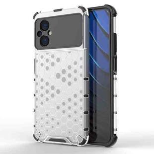 For Xiaomi Poco M5 4G India Shockproof Honeycomb PC + TPU Phone Case(White)