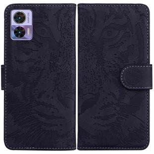 For Motorola Edge 30 Neo / Edge 30 Lite Tiger Embossing Pattern Flip Leather Phone Case(Black)