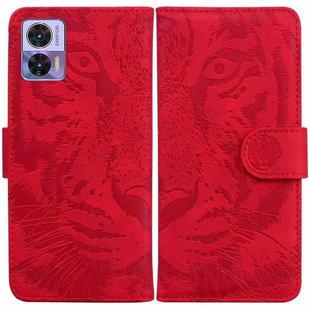 For Motorola Edge 30 Neo / Edge 30 Lite Tiger Embossing Pattern Flip Leather Phone Case(Red)