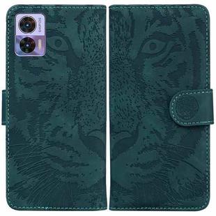 For Motorola Edge 30 Neo / Edge 30 Lite Tiger Embossing Pattern Flip Leather Phone Case(Green)