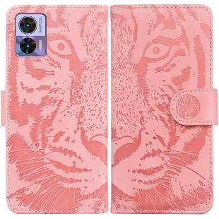 For Motorola Edge 30 Neo / Edge 30 Lite Tiger Embossing Pattern Flip Leather Phone Case(Pink)