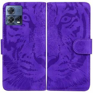 For Motorola Moto S30 Pro 5G / Edge 30 Fusion Tiger Embossing Pattern Flip Leather Phone Case(Purple)