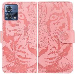 For Motorola Moto S30 Pro 5G / Edge 30 Fusion Tiger Embossing Pattern Flip Leather Phone Case(Pink)