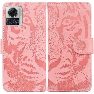 For Motorola Moto X30 Pro 5G / Edge 30 Ultra Tiger Embossing Pattern Flip Leather Phone Case(Pink)