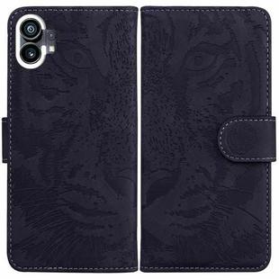 For Nothing Phone 1 Tiger Embossing Pattern Flip Leather Phone Case(Black)