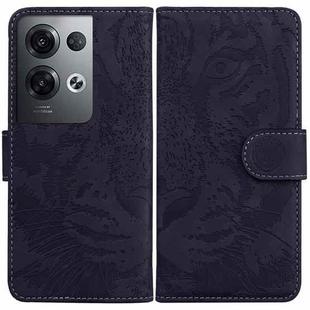 For OPPO Reno8 Pro+ Tiger Embossing Pattern Flip Leather Phone Case(Black)