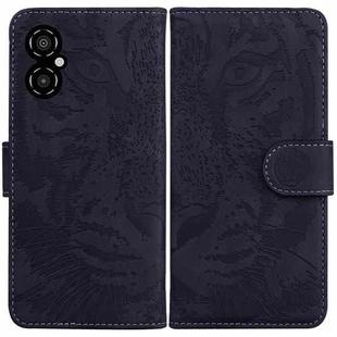 For Xiaomi Poco M4 5G Tiger Embossing Pattern Flip Leather Phone Case(Black)