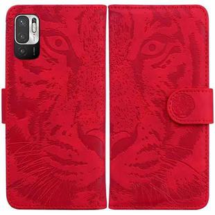 For Xiaomi Redmi Note 11T Pro / 11T Pro+ 5G Tiger Embossing Pattern Flip Leather Phone Case(Red)