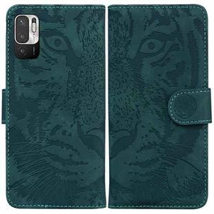 For Xiaomi Redmi Note 11T Pro / 11T Pro+ 5G Tiger Embossing Pattern Flip Leather Phone Case(Green)