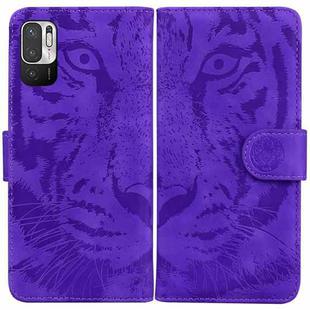 For Xiaomi Redmi Note 11T Pro / 11T Pro+ 5G Tiger Embossing Pattern Flip Leather Phone Case(Purple)