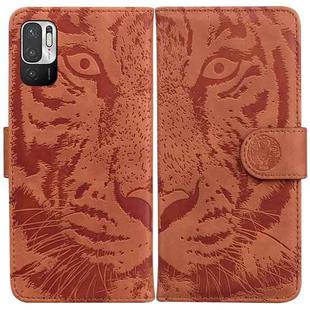 For Xiaomi Redmi Note 11T Pro / 11T Pro+ 5G Tiger Embossing Pattern Flip Leather Phone Case(Brown)