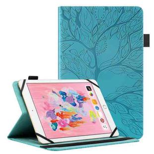 For 8 inch Life Tree Pattern Flip Universal Leather Tablet Case(Blue)