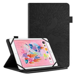 For 10 inch Life Tree Pattern Flip Universal Leather Tablet Case(Black)