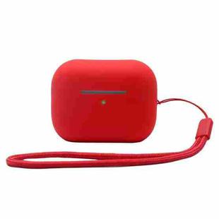 For AirPods Pro 2 2.0mm Solid Color Silicone Protective Cover(Red)