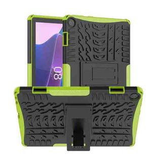 For Lenovo Tab M10 3rd Gen Tire Texture TPU + PC Tablet Case with Holder(Green)