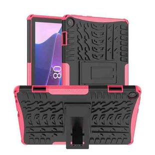 For Lenovo Tab M10 3rd Gen Tire Texture TPU + PC Tablet Case with Holder(Pink)
