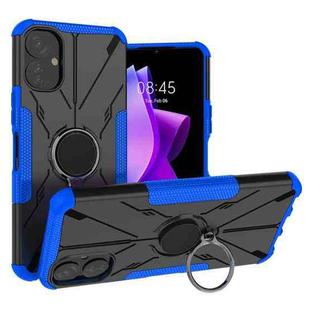 For Tecno Spark 9T Armor Bear Shockproof PC + TPU Phone Case with Ring(Blue)